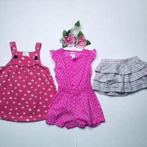 Multiple brands 3 piece set dress skirt and romper
